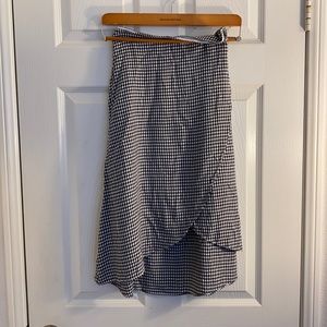 NWOT Loft Gingham Lapped Skirt